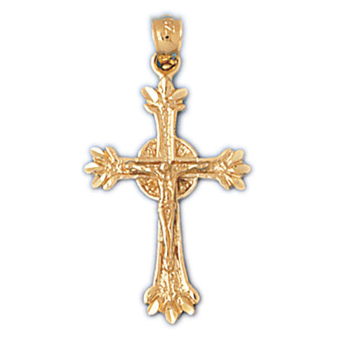 14K GOLD RELIGIOUS CHARM - CRUCIFIX #8510