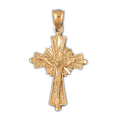 14K GOLD RELIGIOUS CHARM - CRUCIFIX #8511