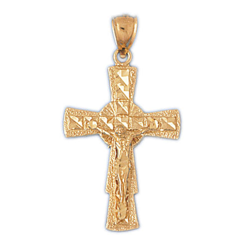 14K GOLD RELIGIOUS CHARM - CRUCIFIX #8512