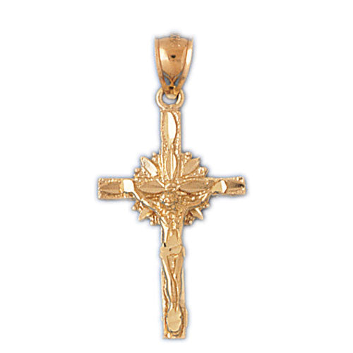 14K GOLD RELIGIOUS CHARM - CRUCIFIX #8513