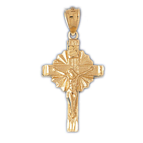 14K GOLD RELIGIOUS CHARM - CRUCIFIX #8514