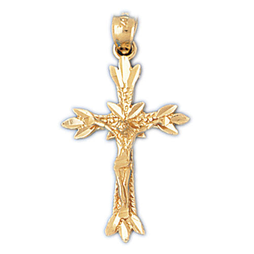14K GOLD RELIGIOUS CHARM - CRUCIFIX #8518