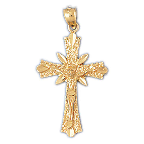 14K GOLD RELIGIOUS CHARM - CRUCIFIX #8519
