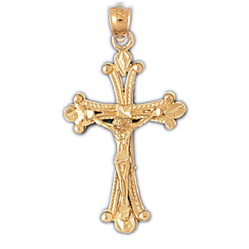 14K GOLD RELIGIOUS CHARM - CRUCIFIX #8520