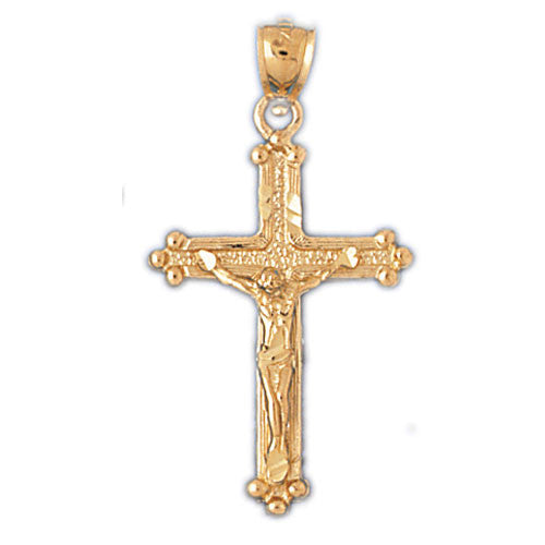 14K GOLD RELIGIOUS CHARM - CRUCIFIX #8521