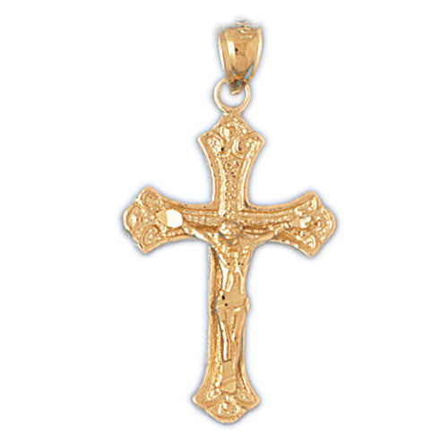 14K GOLD RELIGIOUS CHARM - CRUCIFIX #8522