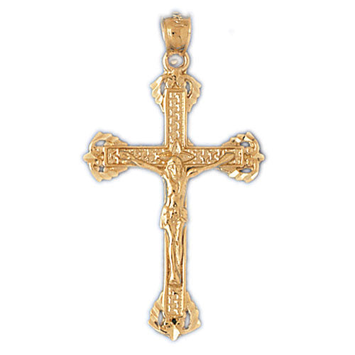 14K GOLD RELIGIOUS CHARM - CRUCIFIX #8523