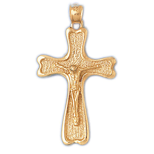 14K GOLD RELIGIOUS CHARM - CRUCIFIX #8524