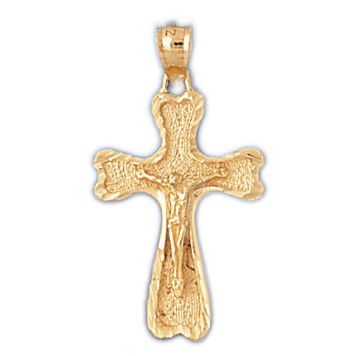 14K GOLD RELIGIOUS CHARM - CRUCIFIX #8525
