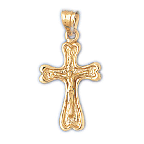 14K GOLD RELIGIOUS CHARM - CRUCIFIX #8526