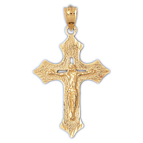 14K GOLD RELIGIOUS CHARM - CRUCIFIX #8527