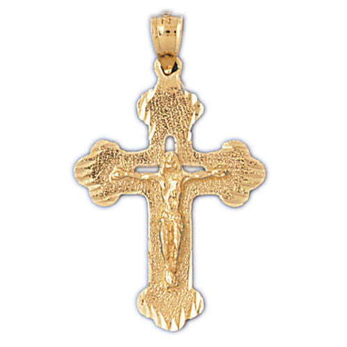 14K GOLD RELIGIOUS CHARM - CRUCIFIX #8528