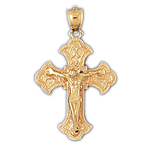 14K GOLD RELIGIOUS CHARM - CRUCIFIX #8529