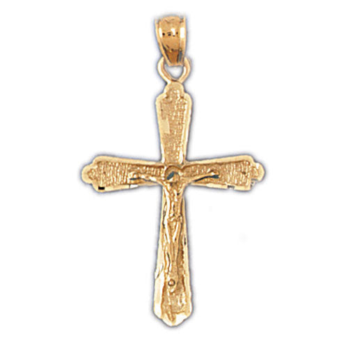 14K GOLD RELIGIOUS CHARM - CRUCIFIX #8530