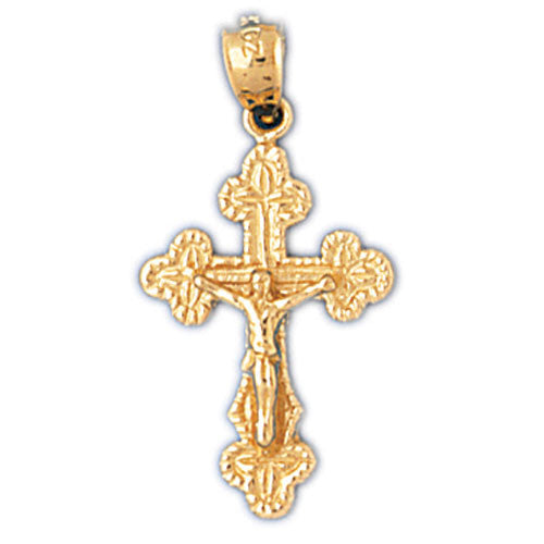 14K GOLD RELIGIOUS CHARM - CRUCIFIX #8533