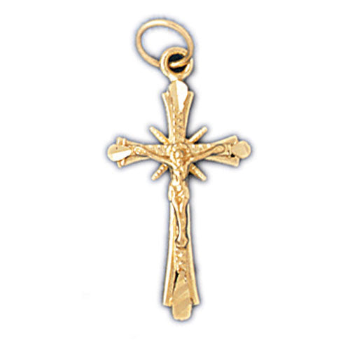14K GOLD RELIGIOUS CHARM - CRUCIFIX #8536