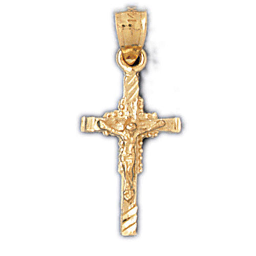 14K GOLD RELIGIOUS CHARM - CRUCIFIX #8537