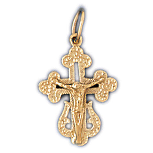 14K GOLD RELIGIOUS CHARM - CRUCIFIX #8539