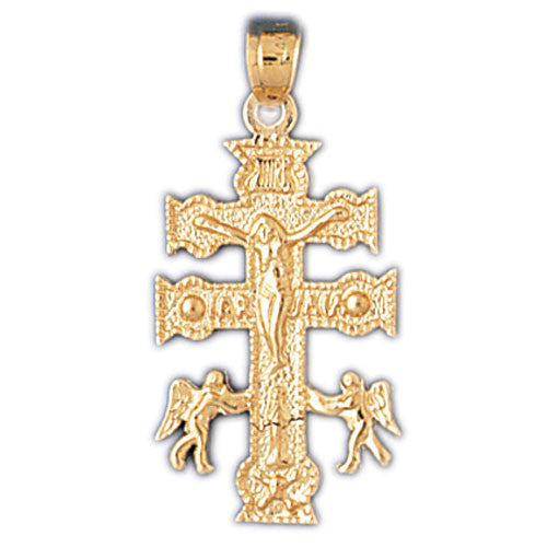 14K GOLD RELIGIOUS CHARM - CRUCIFIX #8543