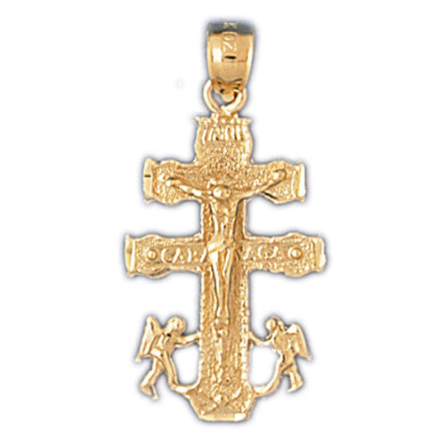 14K GOLD RELIGIOUS CHARM - CRUCIFIX #8544