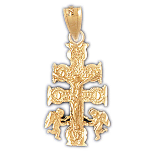 14K GOLD RELIGIOUS CHARM - CRUCIFIX #8545