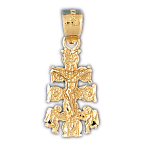 14K GOLD RELIGIOUS CHARM - CRUCIFIX #8546