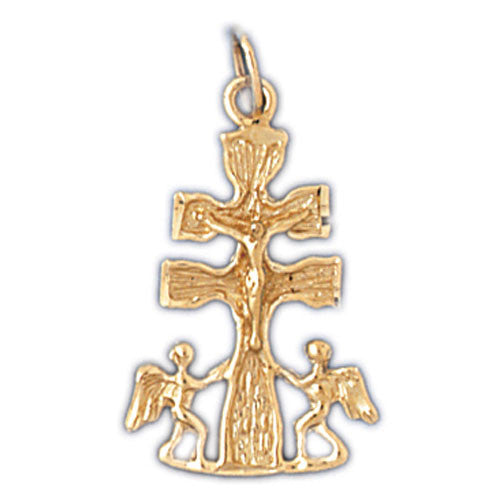 14K GOLD RELIGIOUS CHARM - CRUCIFIX #8547