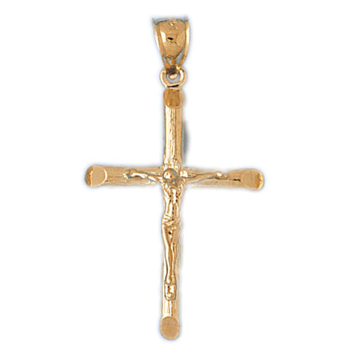 14K GOLD RELIGIOUS CHARM - CRUCIFIX #8550
