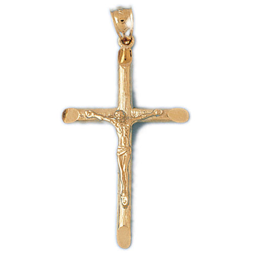 14K GOLD RELIGIOUS CHARM - CRUCIFIX #8551