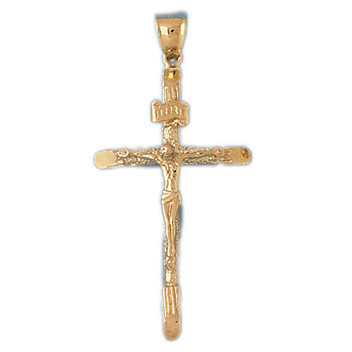 14K GOLD RELIGIOUS CHARM - CRUCIFIX #8552