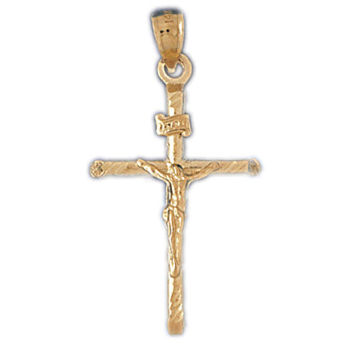 14K GOLD RELIGIOUS CHARM - CRUCIFIX #8554