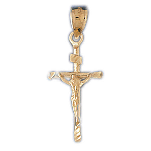 14K GOLD RELIGIOUS CHARM - CRUCIFIX #8555