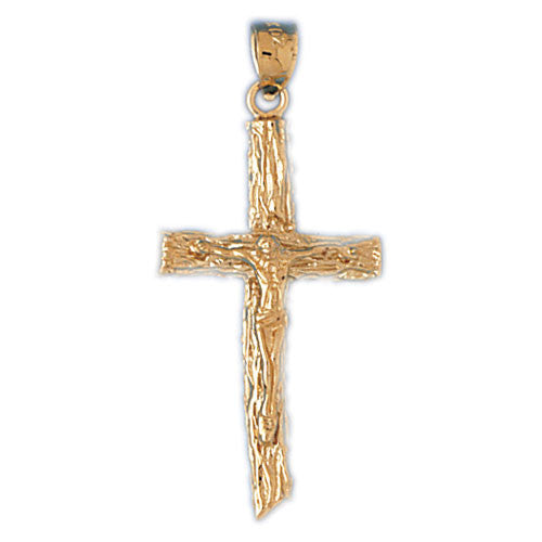 14K GOLD RELIGIOUS CHARM - CRUCIFIX #8562