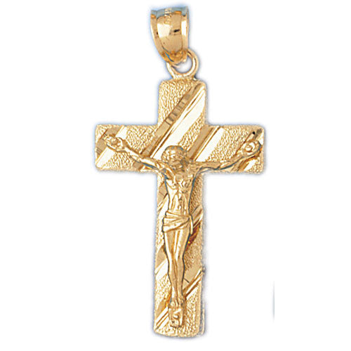 14K GOLD RELIGIOUS CHARM - CRUCIFIX #8563