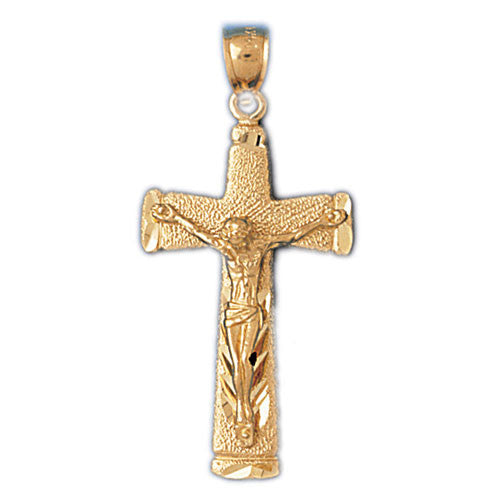 14K GOLD RELIGIOUS CHARM - CRUCIFIX #8564