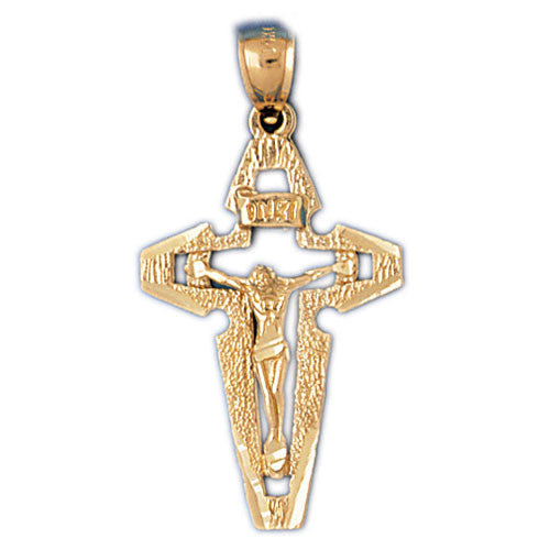 14K GOLD RELIGIOUS CHARM - CRUCIFIX #8565