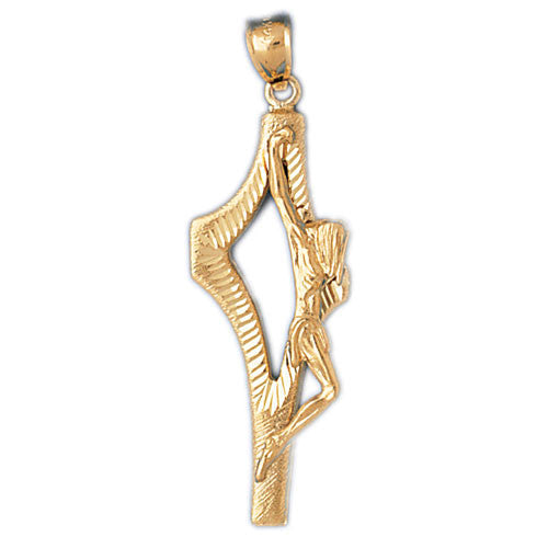 14K GOLD RELIGIOUS CHARM - CRUCIFIX #8571