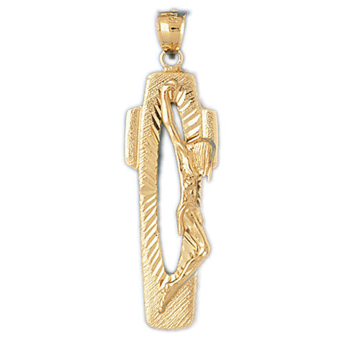 14K GOLD RELIGIOUS CHARM - CRUCIFIX #8572