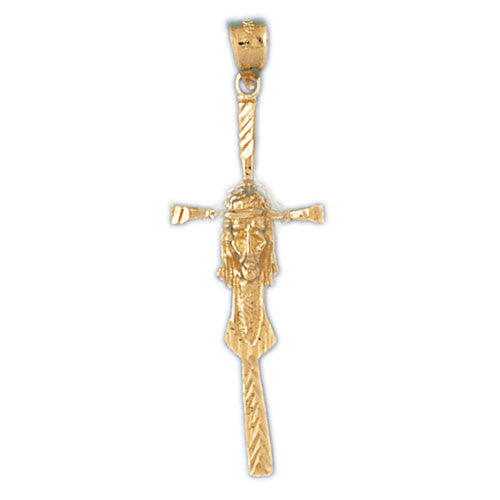 14K GOLD RELIGIOUS CHARM - CRUCIFIX #8576