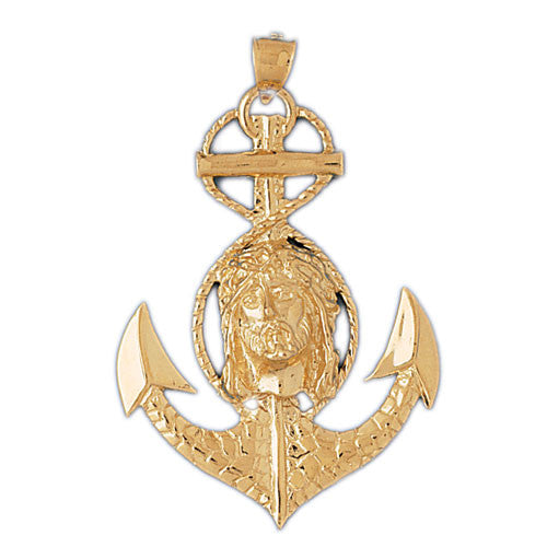 14K GOLD RELIGIOUS CHARM - MARINER CROSS #7830