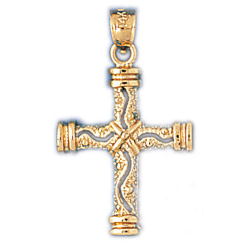 14K GOLD RELIGIOUS CHARM - SMALL CROSS #8101