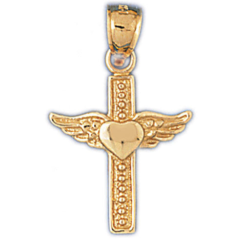 14K GOLD RELIGIOUS CHARM - SMALL CROSS #8102