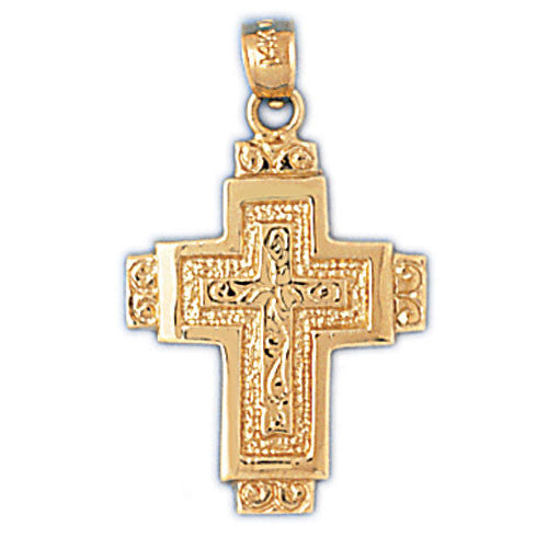 14K GOLD RELIGIOUS CHARM - SMALL CROSS #8103