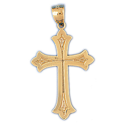 14K GOLD RELIGIOUS CHARM - SMALL CROSS #8104