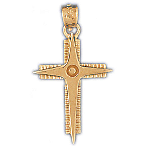 14K GOLD RELIGIOUS CHARM - SMALL CROSS #8105