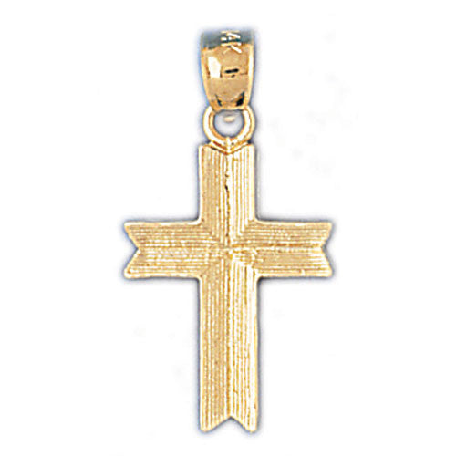 14K GOLD RELIGIOUS CHARM - SMALL CROSS #8107