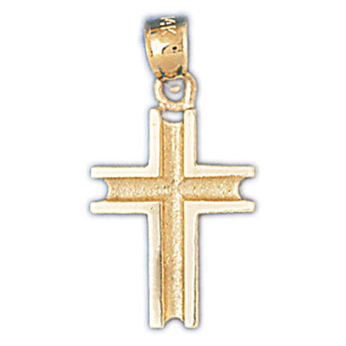 14K GOLD RELIGIOUS CHARM - SMALL CROSS #8108