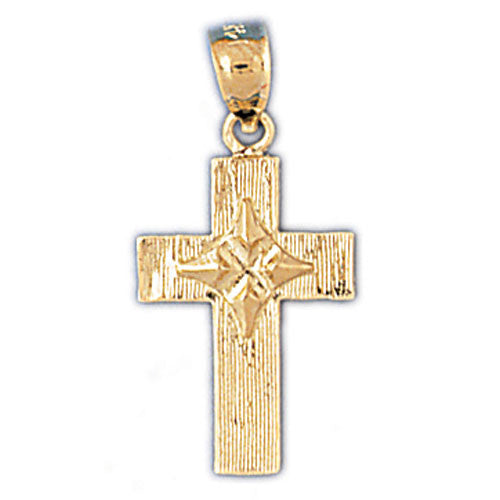 14K GOLD RELIGIOUS CHARM - SMALL CROSS #8109