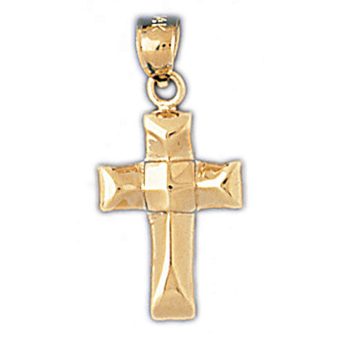 14K GOLD RELIGIOUS CHARM - SMALL CROSS #8110
