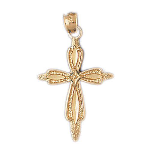 14K GOLD RELIGIOUS CHARM - SMALL CROSS #8143